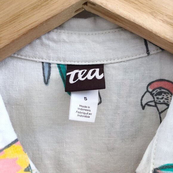 TEA COLLECTION Linen/ Cotton Blend Zipped Romper Size 5 - Picture 6 of 9